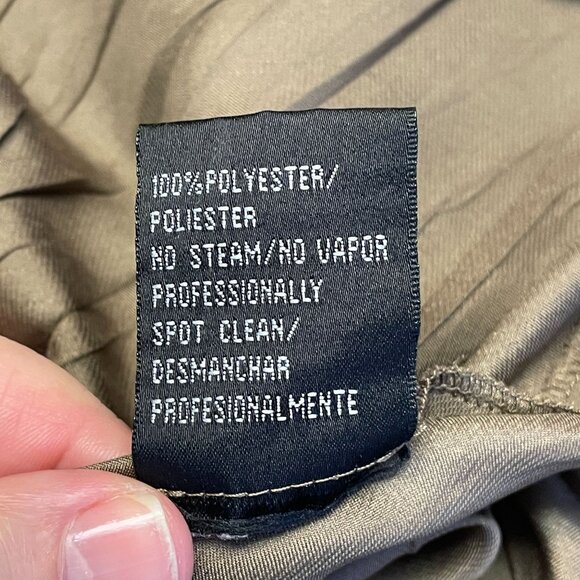 Vintage Y2K Golden Goddess Bronze Silky Satin Midi Dress Small Chiffon Party NYE - Picture 13 of 13